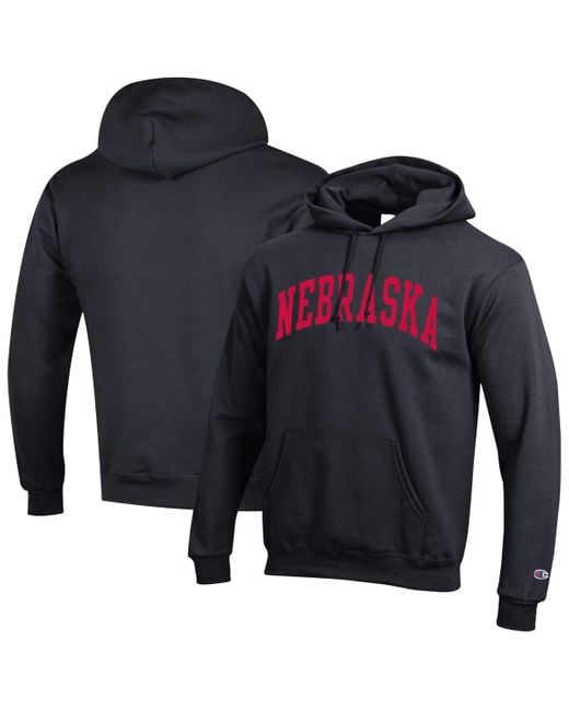 Champion Blue Nebraska Huskers Basic Arch Fleece Pullover Hoodie for men