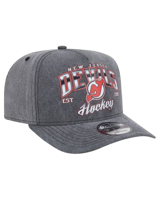 KTZ Gray New Jersey Devils Throwback Washed A-frame Pre-curved 9fifty Snapback Hat for men