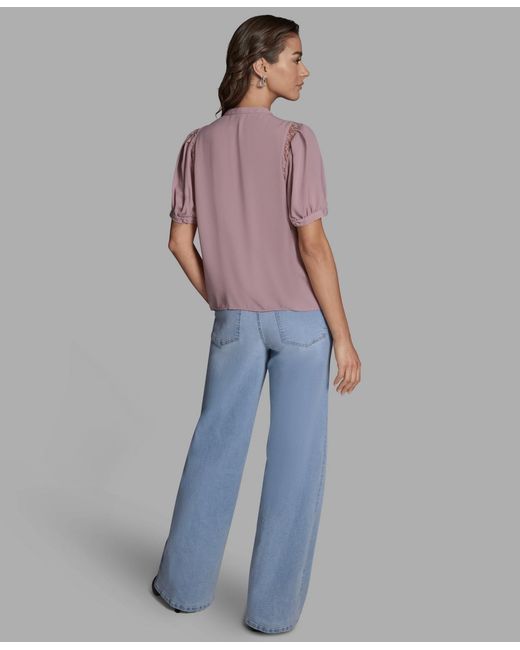 BCBGMAXAZRIA Purple Button Front Top