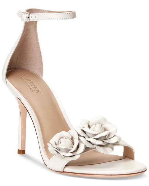 Ralph Lauren Allie Flower Dress Sandals in White | Lyst