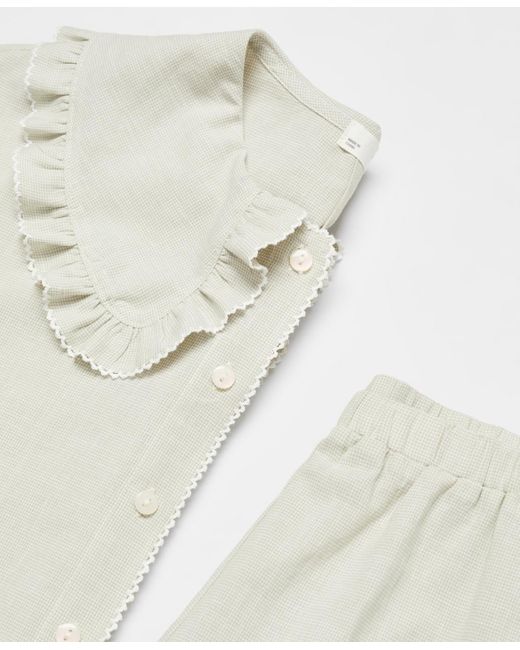 Mango Two-piece Cotton Pajamas in Gray | Lyst
