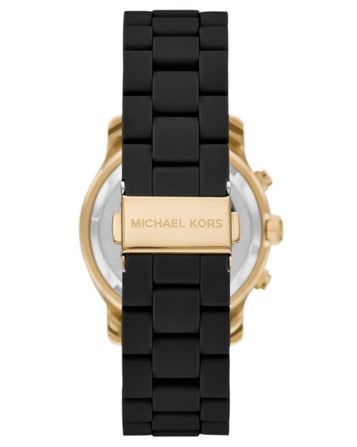 Michael Kors Black Mk Oversized Runway-Tone Watch