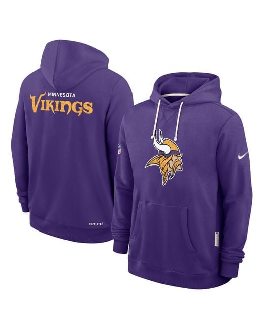 Nike Purple Minnesota Vikings Sideline Initial Home Performance Pullover Hoodie for men