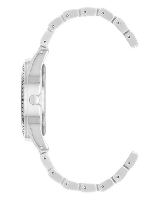 Anne Klein Gray Quartz Ceramic Link Bracelet Watch