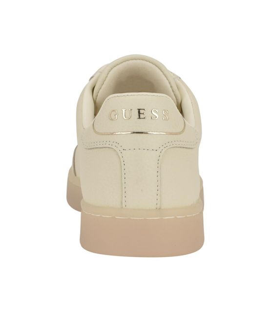Guess White Jazlie T-toe Logo Court Sneakers