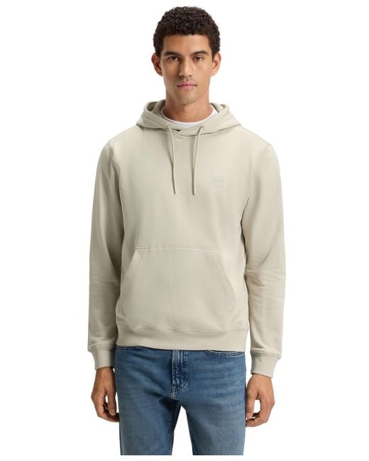 Boss Gray Boss By Logo Patch Hoodie for men