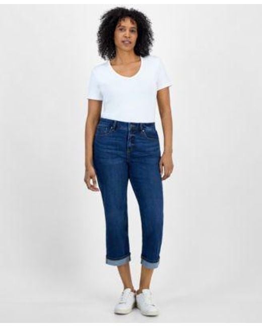 Style & Co. Blue Style Co Mid Rise Curvy Capri Jeans 2p 28w Exclusively At Macys
