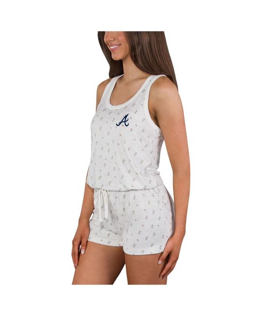 Concepts Sport White Atlanta Braves Gardner Hacci Knit Romper