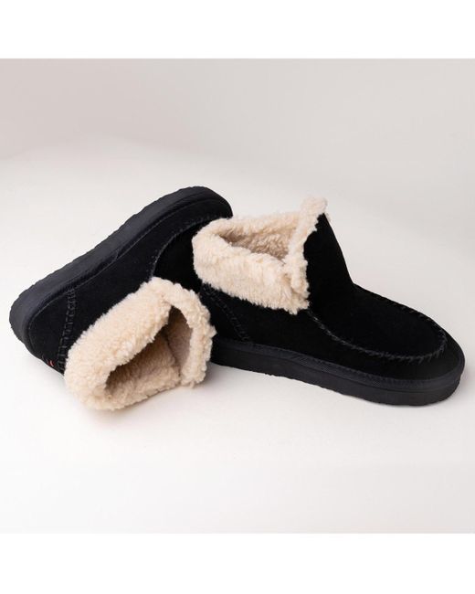Minnetonka Black Chandra Suede Berber Lined Ankle Boots