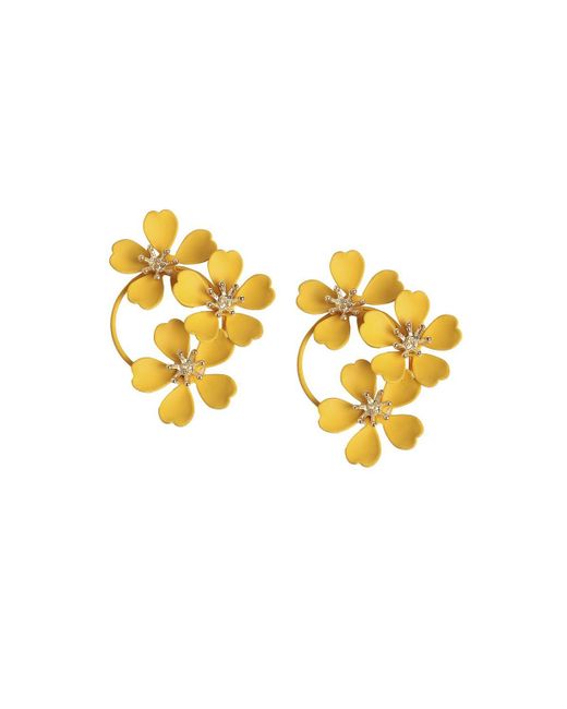 SOH Metallic Floral-circular Drop Earrings