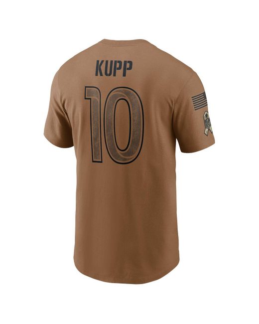 Nike Brown Cooper Kupp Distressed Los Angeles Rams 2023 Salute To Service Name And Number T-shirt for men