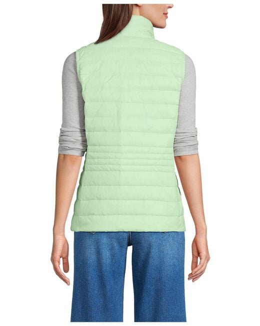 Lands' End Green Wanderweight Packable Down Vest