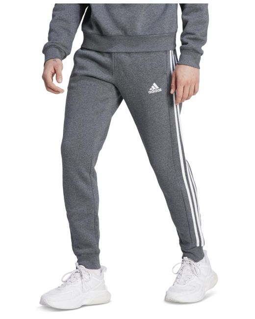 Adidas Red Essentials 3-stripes Regular-fit Fleece joggers for men