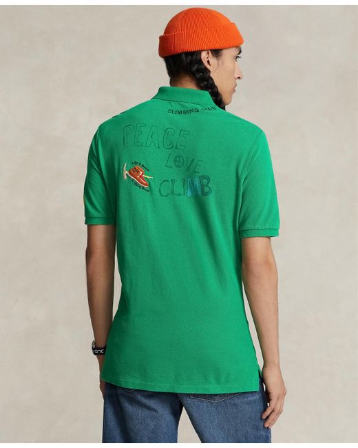 Polo Ralph Lauren Green Classic-fit Peace Climb Love Polo Shirt for men