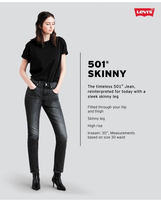 Levi's Blue 501 High Rise Skinny Jeans