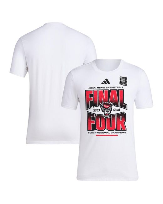 Adidas White Nc State Wolfpack 2024 Ncaa Basketball Tournament March Madness Final Four Locker Room T-shirt
