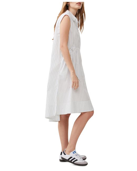 French Connection White Rhodes Cotton Poplin Swing Dress