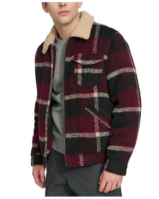 Levi's Brown Plaid Full-zip Depot Jacket for men