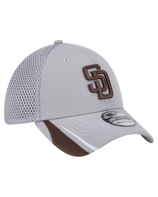 KTZ Gray San Diego Padres Linear 39thirty Flex-fit Hat for men