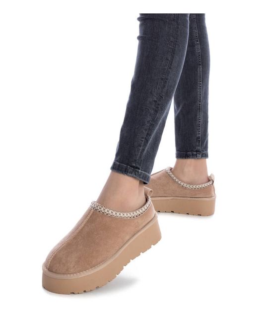 Xti Natural Suede Slippers By