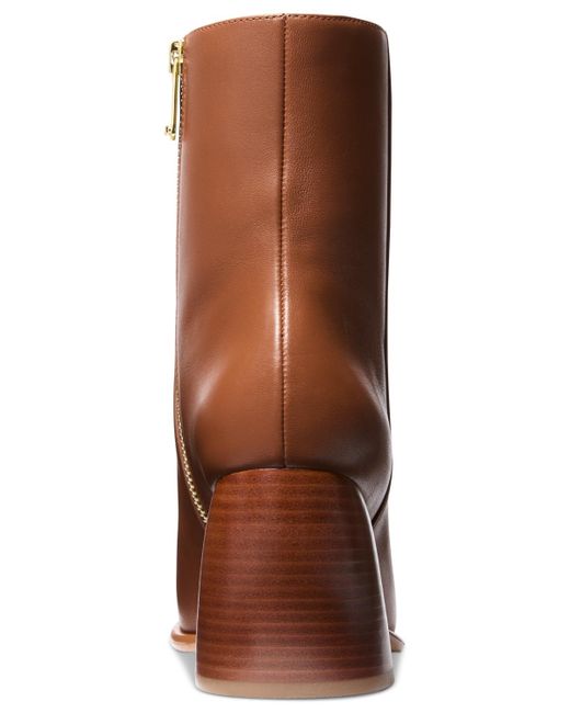 Michael Kors Brown Michael Maude Block Heel Booties