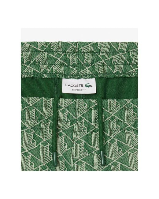 Lacoste Green Geo Print Elastic-waist Pants for men
