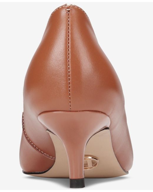 THINGS II COME Brown Jacey Luxurious Pointed-toe Kitten Heel Pumps