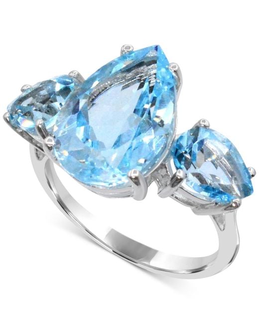 Macy's Blue Multi-pear Shape Statement Ring (9-1/2 Ct. T.w.