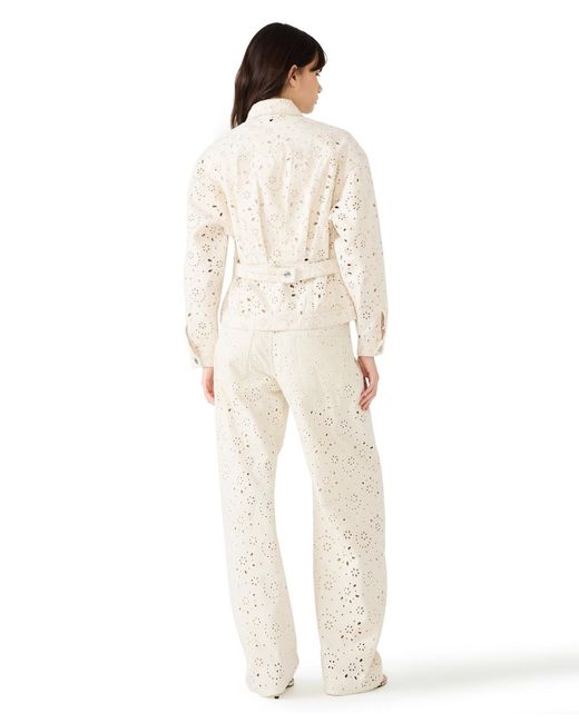 Steve Madden White Henrietta Button-front Jacket
