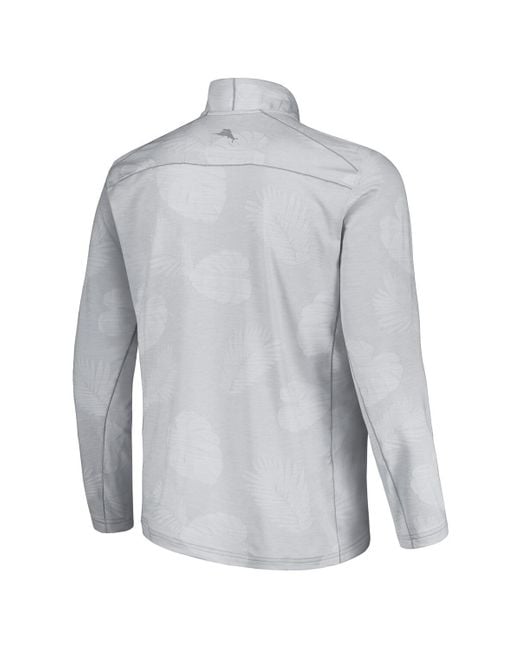Tommy Bahama Gray North Carolina Tar Heels Sport Delray Frond Quarter-zip Jacket for men