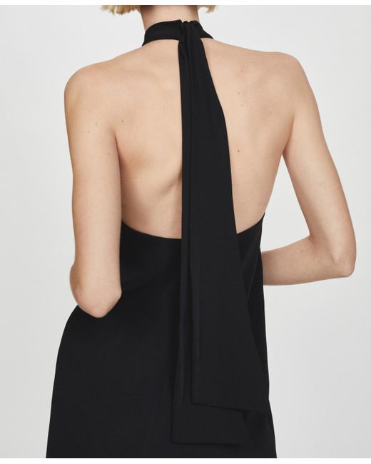 Mango Black Halter-neck Open-back Dress