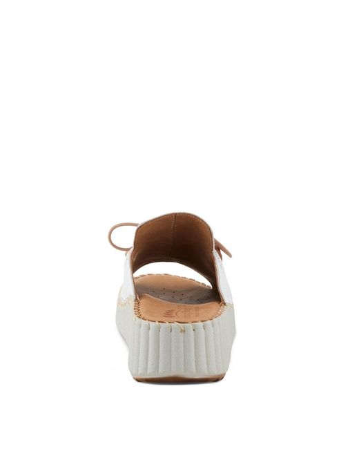 Spring Step White Nevelle Slides
