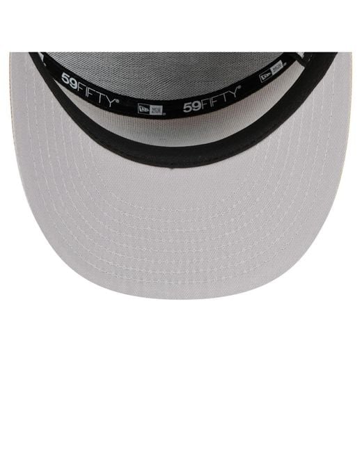 KTZ Natural Â Light Beige/olive Las Vegas Raiders Two-tone Color Pack Split Panel 59fifty Fitted Hat for men