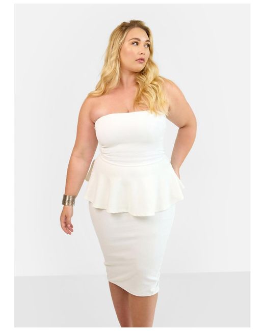 Rebdolls White Plus Size Peplum Top