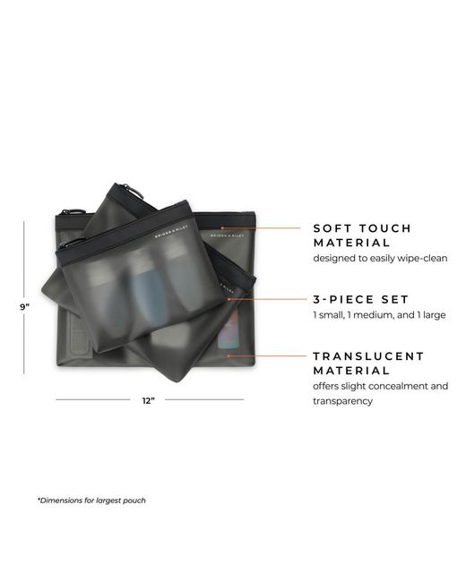 Briggs & Riley Black Travel Essentials Translucent Pouch Set