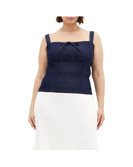 City Chic Blue Plus Size Abbie Denim Top