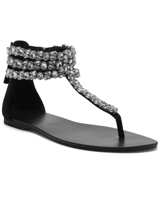 INC International Concepts Black Aminah Abdul Jillil For Inc Sulina Embellished Flat Sandals, Created For Macy's