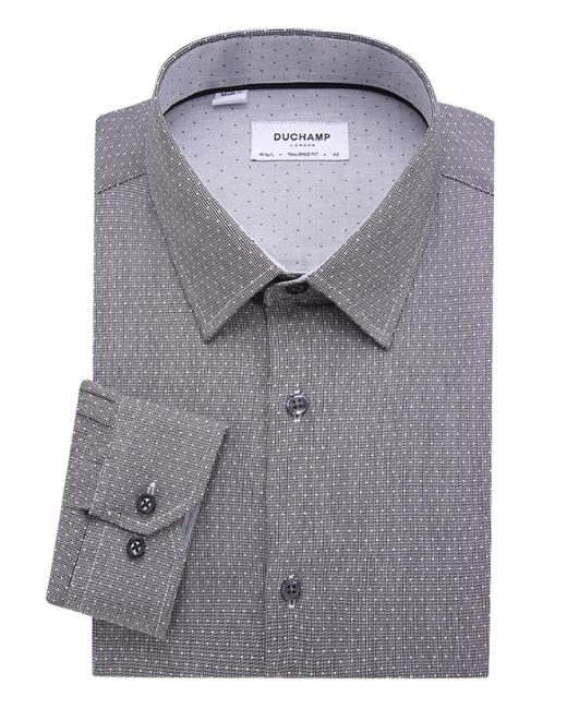Duchamp Gray Fancy Stripe Dress Shirt for men