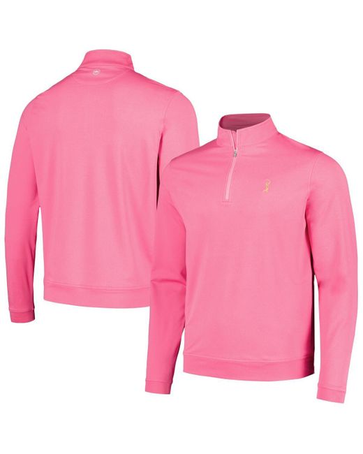 Peter Millar Pink The Players Perth Melange Performance Quarter-zip Sweatshirt for men