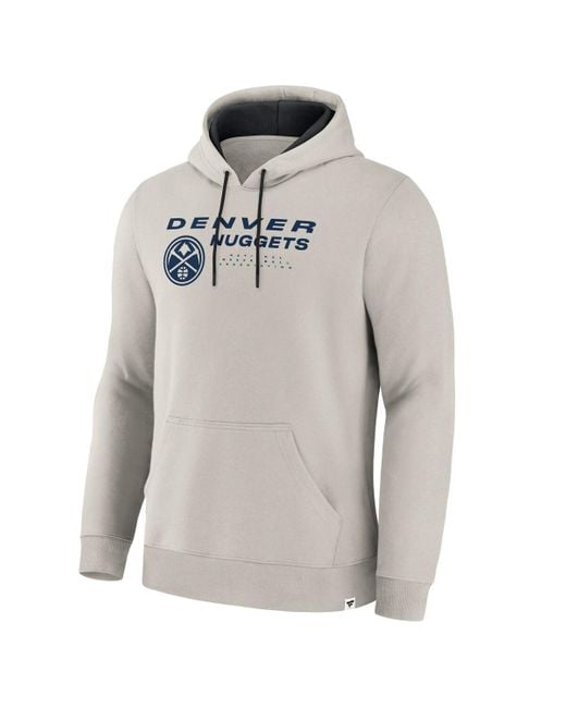 Fanatics Gray Off White Denver nuggets Crossover Collection Blocked Shot Premium Pullover Hoodie for men