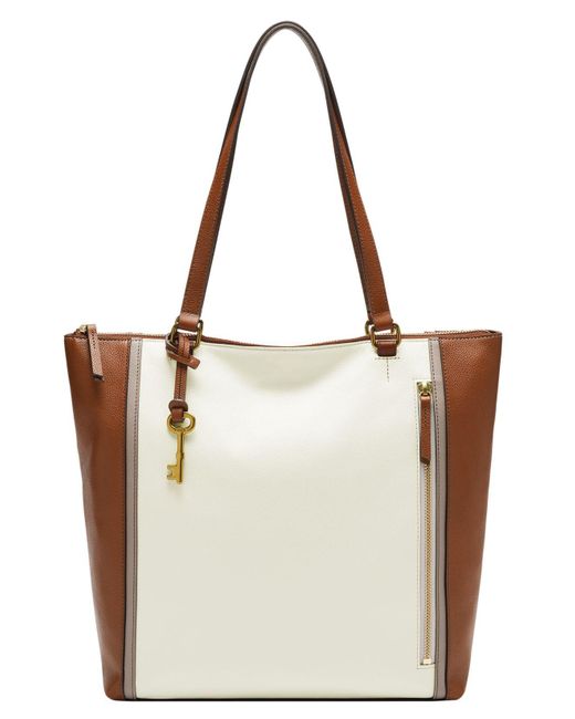 fossil women's tara leather shopper