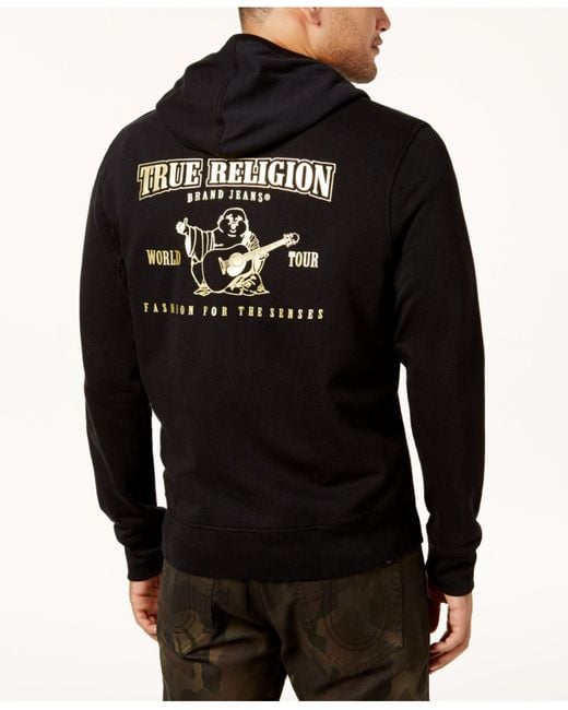 True religion hoodie hot sale black and gold