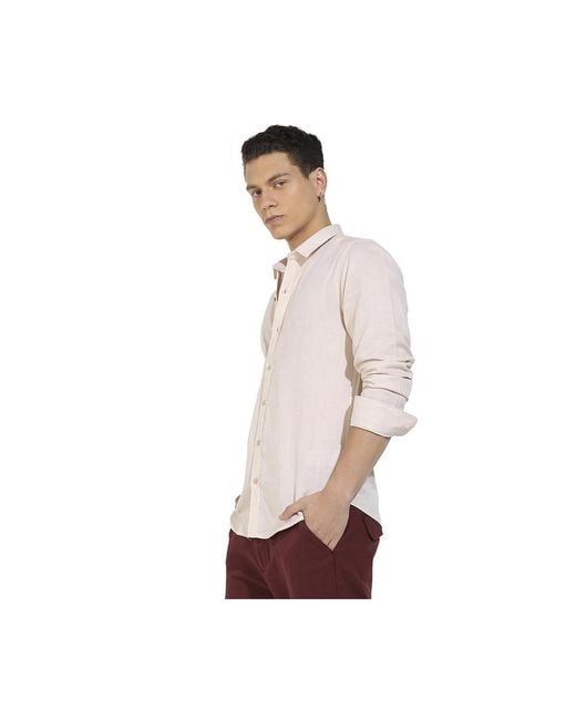 Campus Sutra White Basic Oxford Shirt