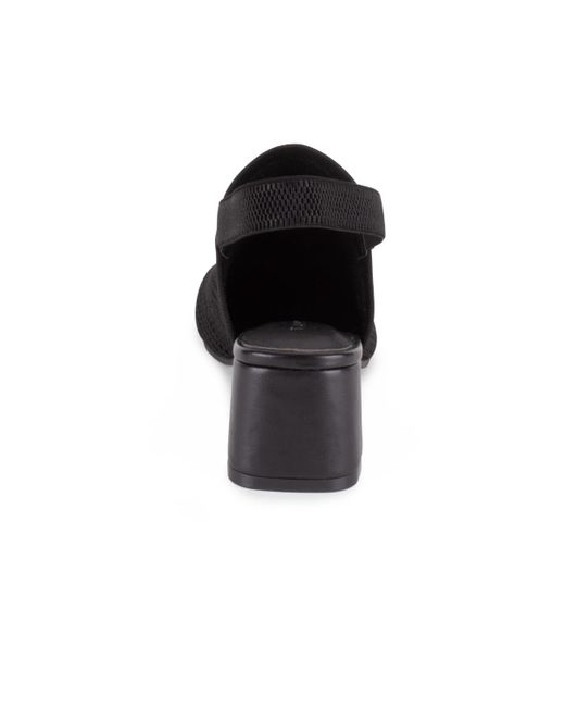 Tahari Black Acropolis Knit Slip-on Mules