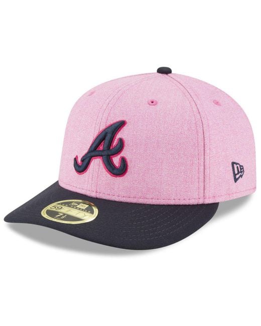 59Fifty Fitted MLB Atlanta Braves Bloom Navy Pink – Fittedz By Malz