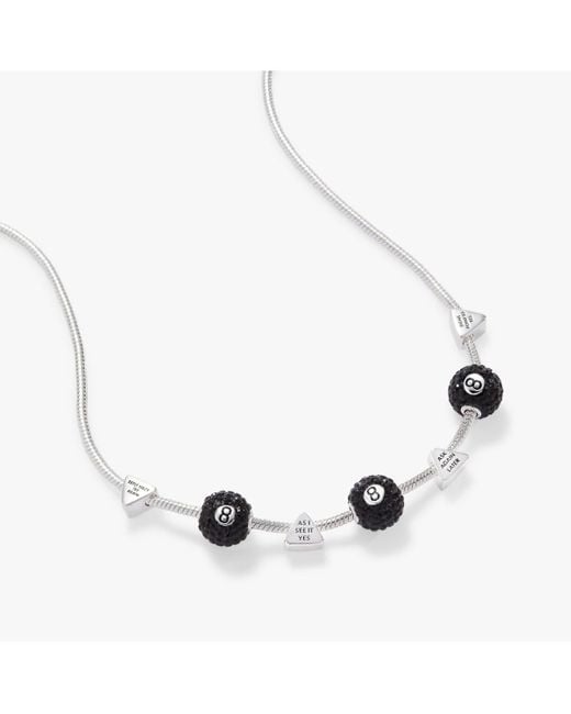ALEX AND ANI Metallic Magic 8 Ball Slider Charm Necklace