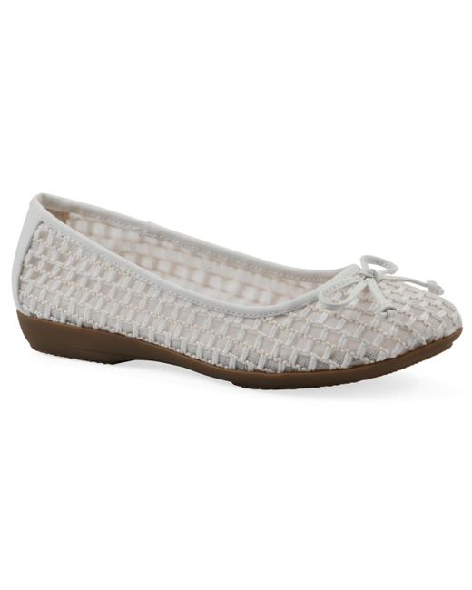White Mountain Gray Chelcy Round Toe Ballet Flats