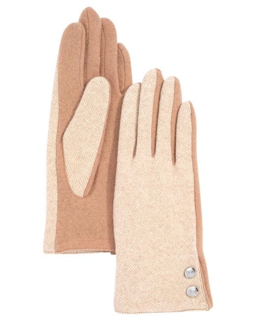 Ralph Lauren Natural Two Button Pattern Top Gloves