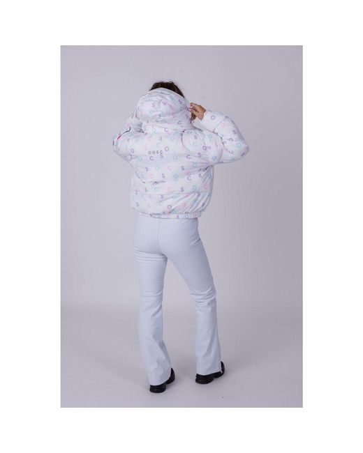 OOSC White Print Chic Puffer Jacket