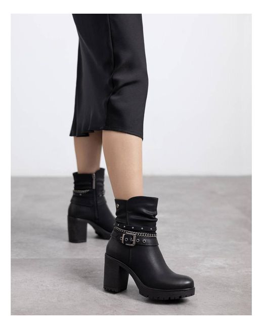 Xti Black Heeled Ankle Booties Refresh Collection
